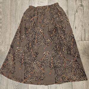 Vintage Leopard Print Midi Skirt Woman Size 0-2(estimate)